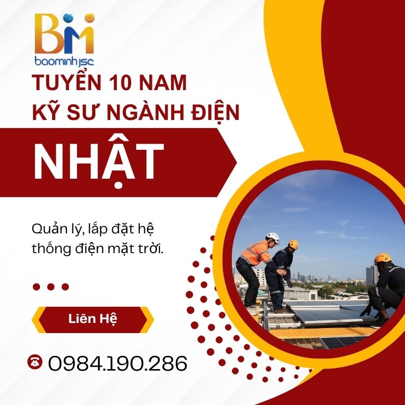Tuyển dụng Đơn hàng kỹ sư điện tại Nhật