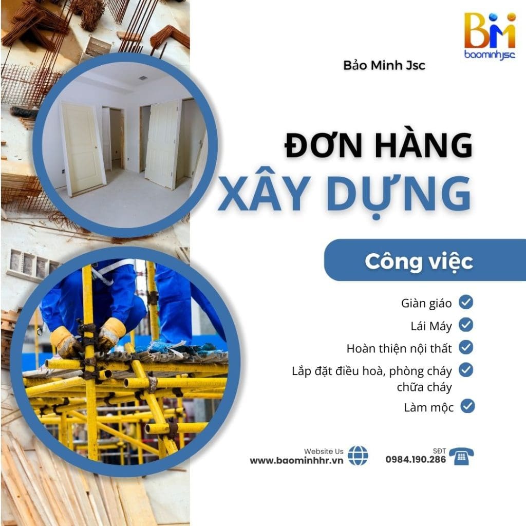 các đơn hàng đi nhật xây dựng cho nam mới nhất