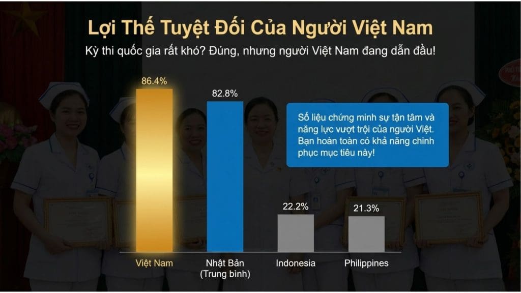 Tỷ Lệ Đỗ Chứng Chỉ Kaigo Fukushi Của Người Việt
