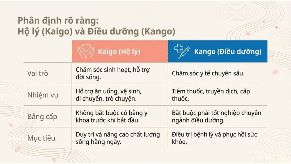 Phân biệt Kaigo và Kango